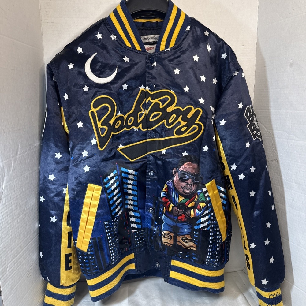 Biggie Smalls Bad Boy Records Headgear Classics Men's 90s Satin PUFFY Jacket M